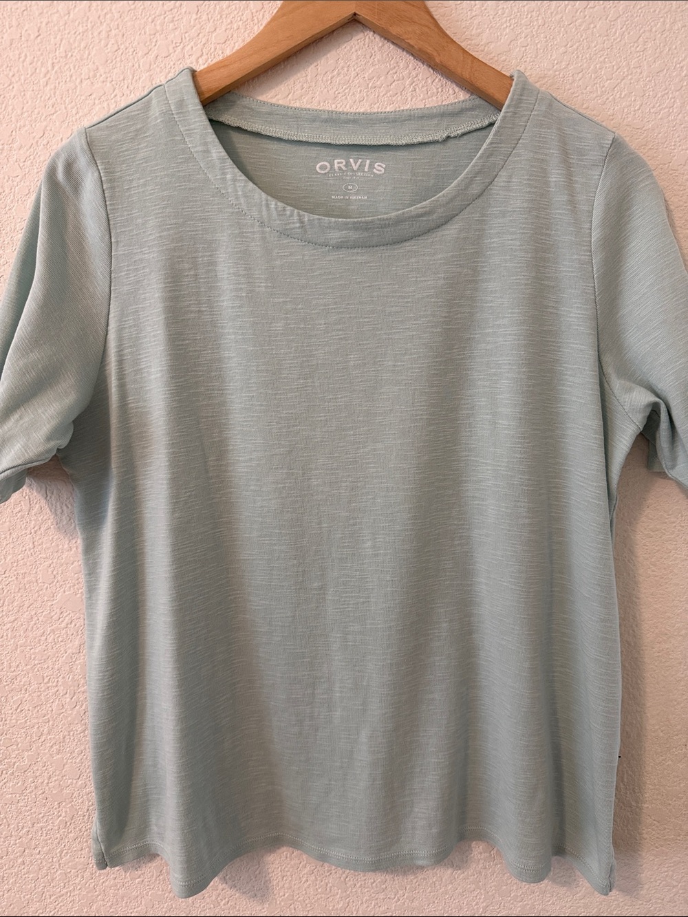 Orvis 100% Pima Cotton Green Crewneck Tee in Soft Seafoam, Medium